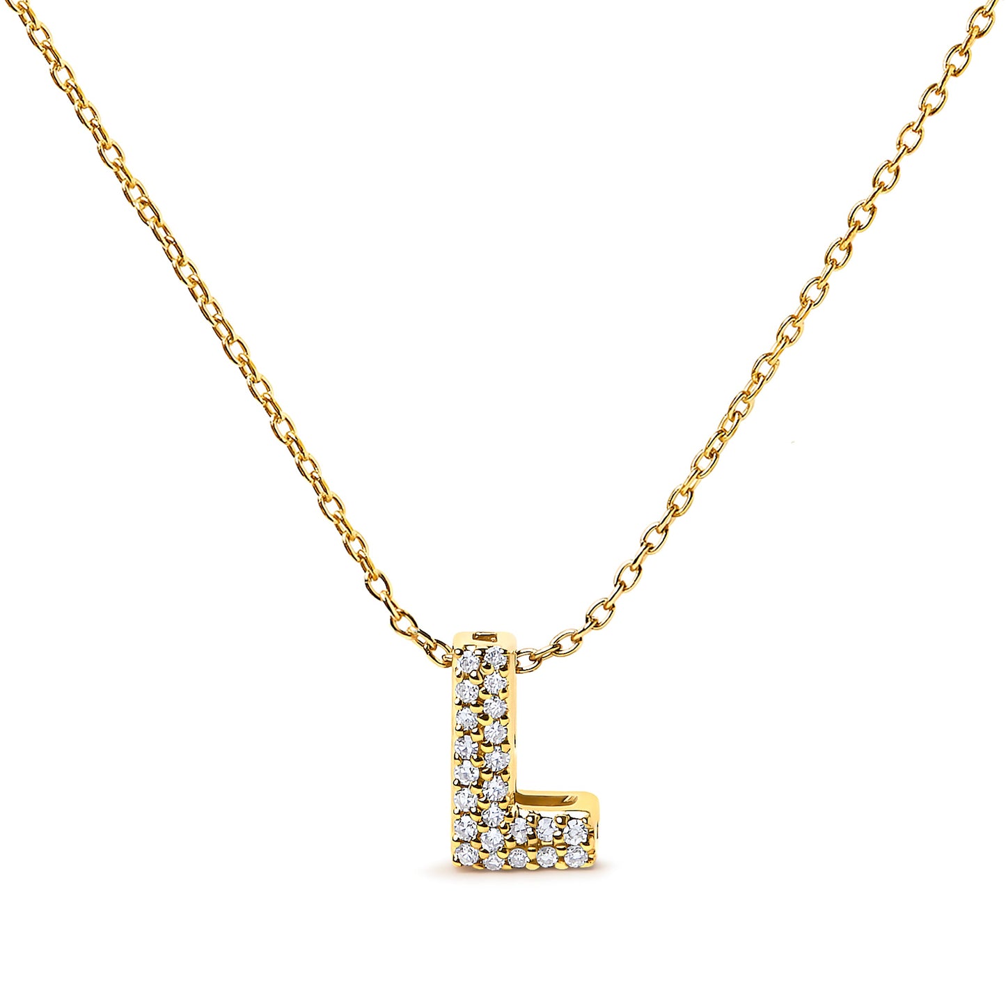 10K White Gold Diamond Accent 'A' Initial Bubble Pendant Necklace