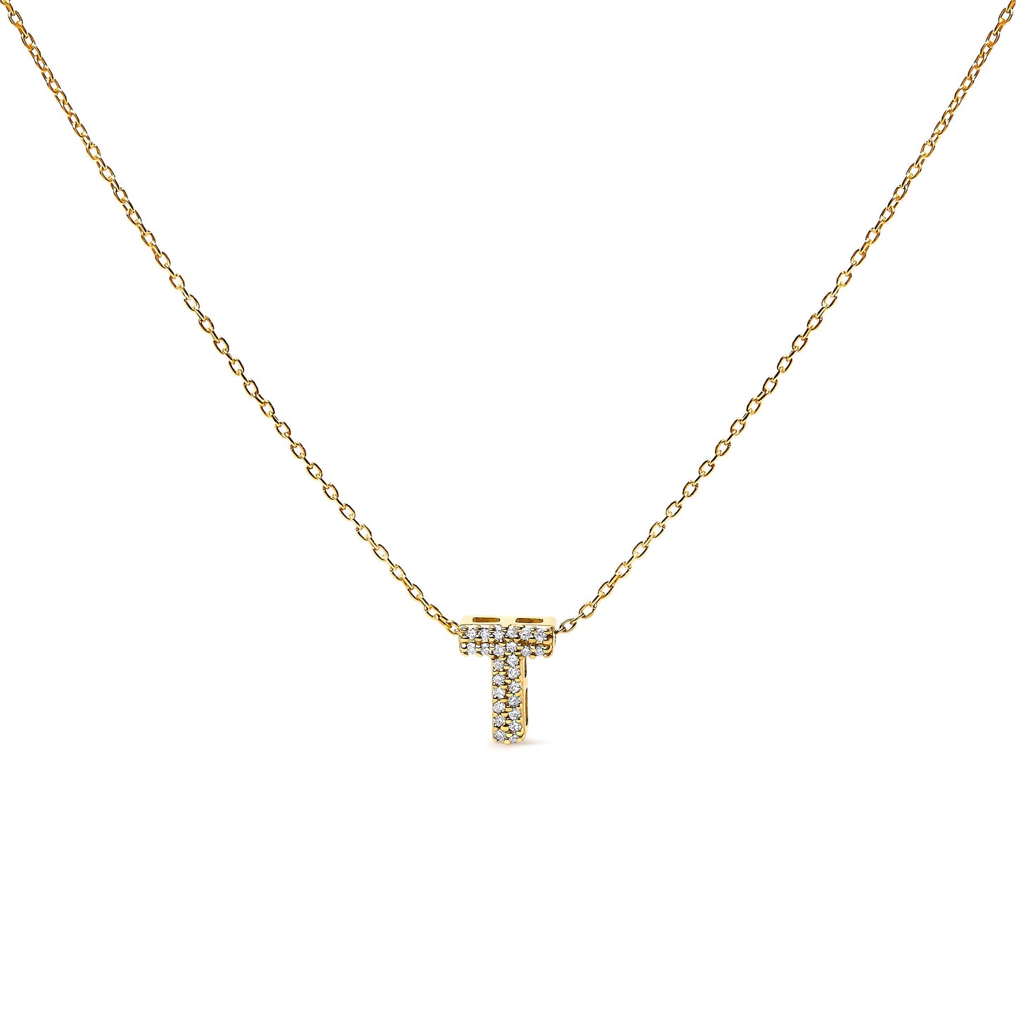 10K White Gold Diamond Accent 'A' Initial Bubble Pendant Necklace