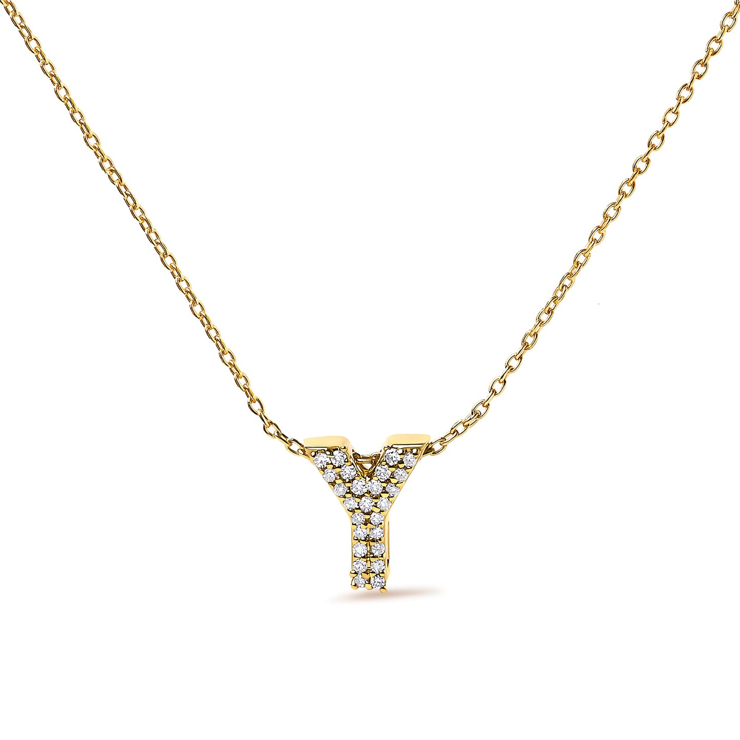 10K White Gold Diamond Accent 'A' Initial Bubble Pendant Necklace