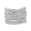 .925 Sterling Silver 2.00 Cttw Round-Cut Diamond Bypass Ring - Size 7