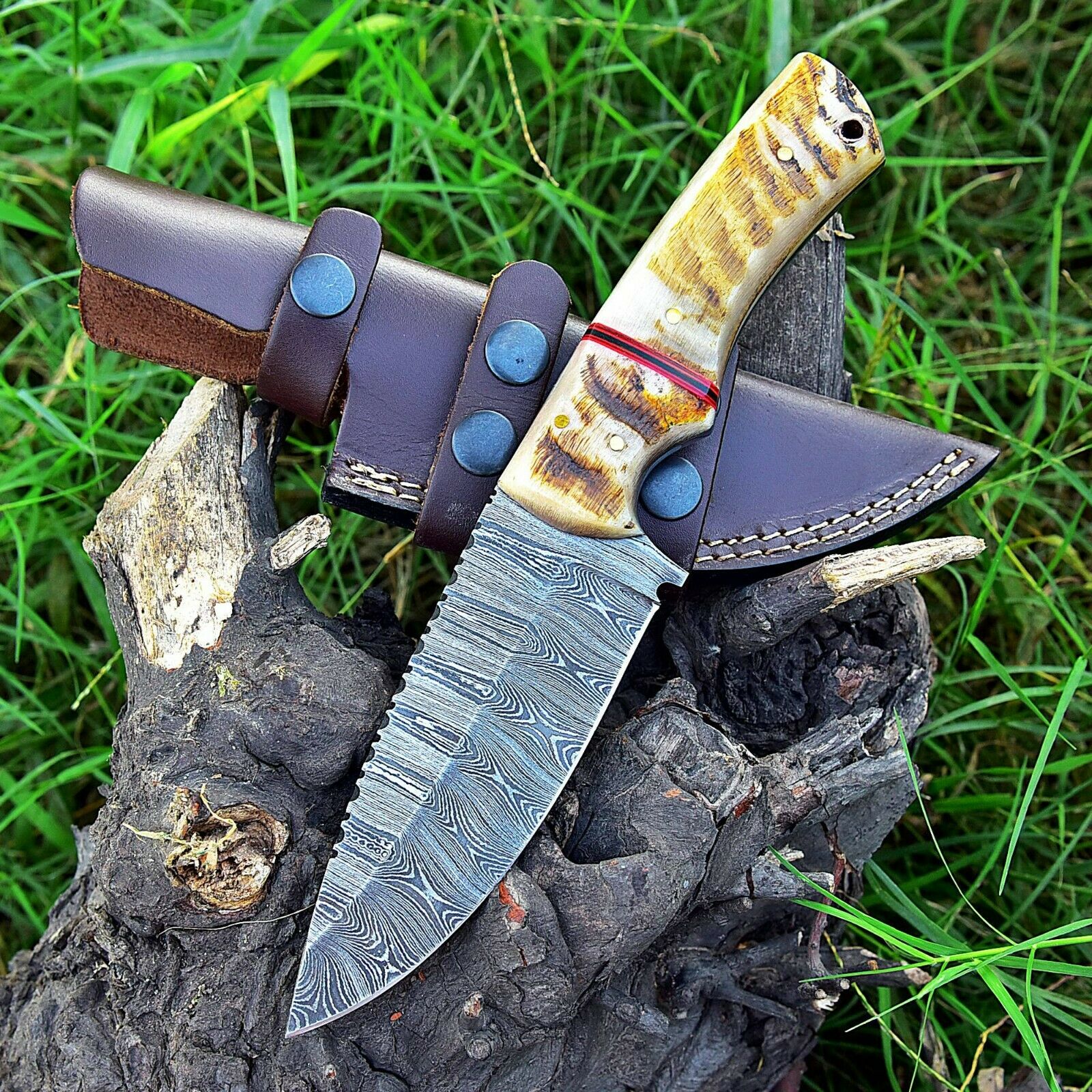 Artisan Crafted Damascus Steel Hunting Knife - Korvel