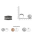 Bague multi rangs en argent sterling 925 avec diamants noirs et blancs