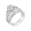 Anillo de Compromiso y Juego de Banda de Diamante Creado en Laboratorio de Plata Esterlina .925