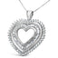 Collier pendentif en cœur en argent sterling .925 avec diamants