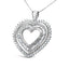 Collier pendentif en cœur en argent sterling .925 avec diamants