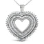 Collier pendentif en cœur en argent sterling .925 avec diamants