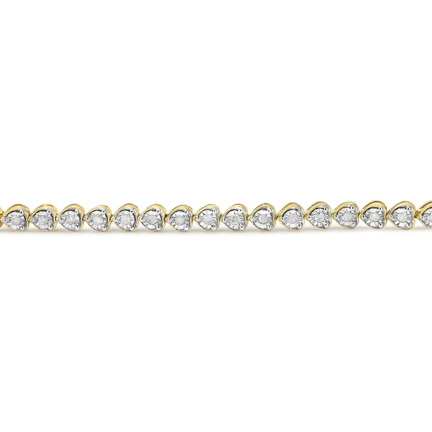 Bracelet de tennis en diamant en argent sterling 925 avec maillons en forme de cœur