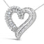 Collar con colgante de corazón abierto de diamante en plata esterlina .925
