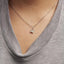 Collier Pendentif en Argent Sterling .925 avec Diamant en Forme de Serrure