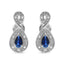 Pendientes de gota en forma de infinito de zafiro y diamante en plata esterlina .925