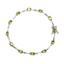 .925 Sterling Silver 5 1/2 Cttw Oval Shaped Created Green Peridot Link Bracelet - 7"