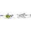 .925 Sterling Silver 5 1/2 Cttw Oval Shaped Created Green Peridot Link Bracelet - 7"