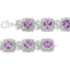 Pulsera de Tenis de Amatista y Diamante en Plata de Ley .925 - 7"