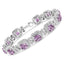 Pulsera de Tenis de Amatista y Diamante en Plata de Ley .925 - 7"