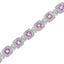 Pulsera de Tenis de Amatista y Diamante en Plata de Ley .925 - 7"