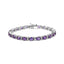 Pulsera de Tenis de Acero Inoxidable de Plata .925 con Amatista y Diamantes - 7.25"