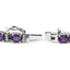 Pulsera de Tenis de Acero Inoxidable de Plata .925 con Amatista y Diamantes - 7.25"