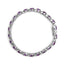 Pulsera de Tenis de Acero Inoxidable de Plata .925 con Amatista y Diamantes - 7.25"