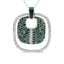 Collar de colgante de plata esterlina .925 con esmalte verde y diamantes y piedras preciosas