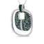 Collar de colgante de plata esterlina .925 con esmalte verde y diamantes y piedras preciosas