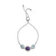 .925 Sterling Silver Amethyst & Blue Topaz Adjustable Bolo Bracelet