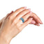 Anillo de banda ancha de diamante con esmalte turquesa de plata esterlina .925