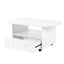 ON-TRANS flexible cream style coffee table with 2 brake wheels, drawers, large storage space, white, 39.37 '' x 23.6 '' - Korvel