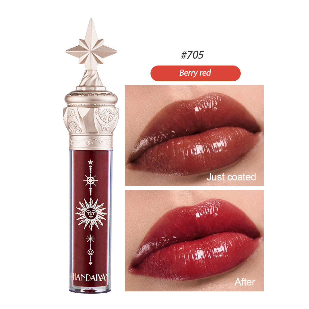 HANDAIYAN Small Star Stick Lip Gloss Lipstick Water Light Film Mirror Lip Glaze Glass Lip Gloss Moisturizing Lasting Not Easy To Fade - Korvel