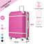 24 IN Luggage 1 Piece with TSA lock , Expandable Lightweight Suitcase Spinner Wheels, Vintage Luggage,Pink - Korvel