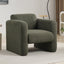 Modern style chair with sheepskin Sherpa fabric soft cushion, comfortable armchair, soft with backrest and pillow, seaweed green - Korvel