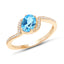 Anillo de Compromiso de Topacio Azul Suizo y Diamante de 1.04 Quilates en Oro Amarillo de 14K