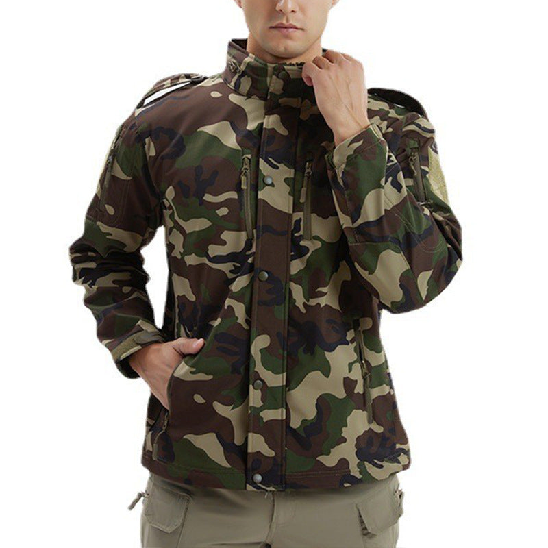 Chaqueta Deportiva de Camuflaje de Forro Polar Impermeable para Hombre