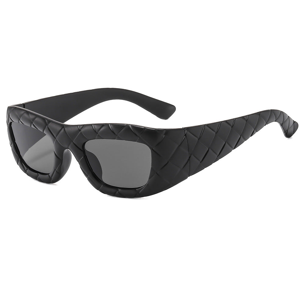 Weaving design frame, personalized fashion sunglasses, men's and women's high-end sense, European and American ins trend sun protection sunglasses - Korvel
