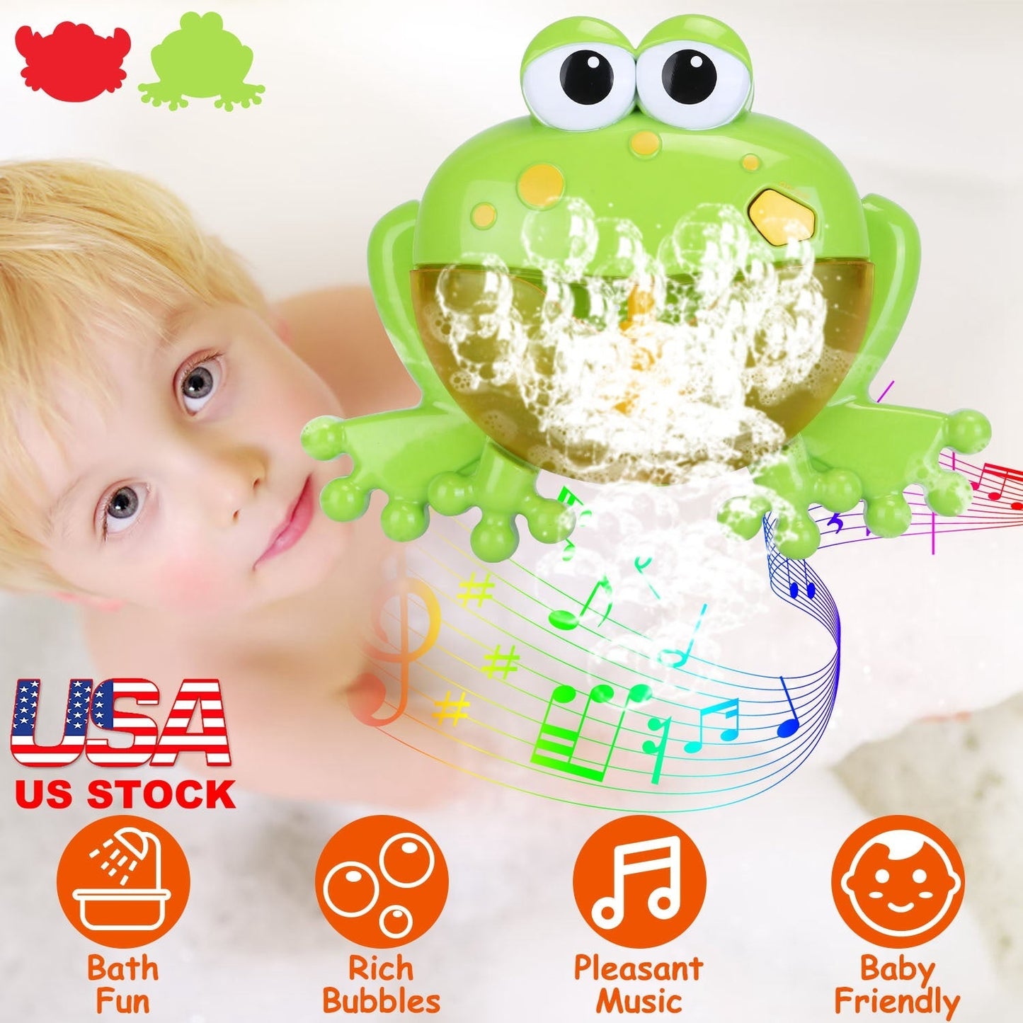 Frog Musical Bubble Bath Maker for Toddlers