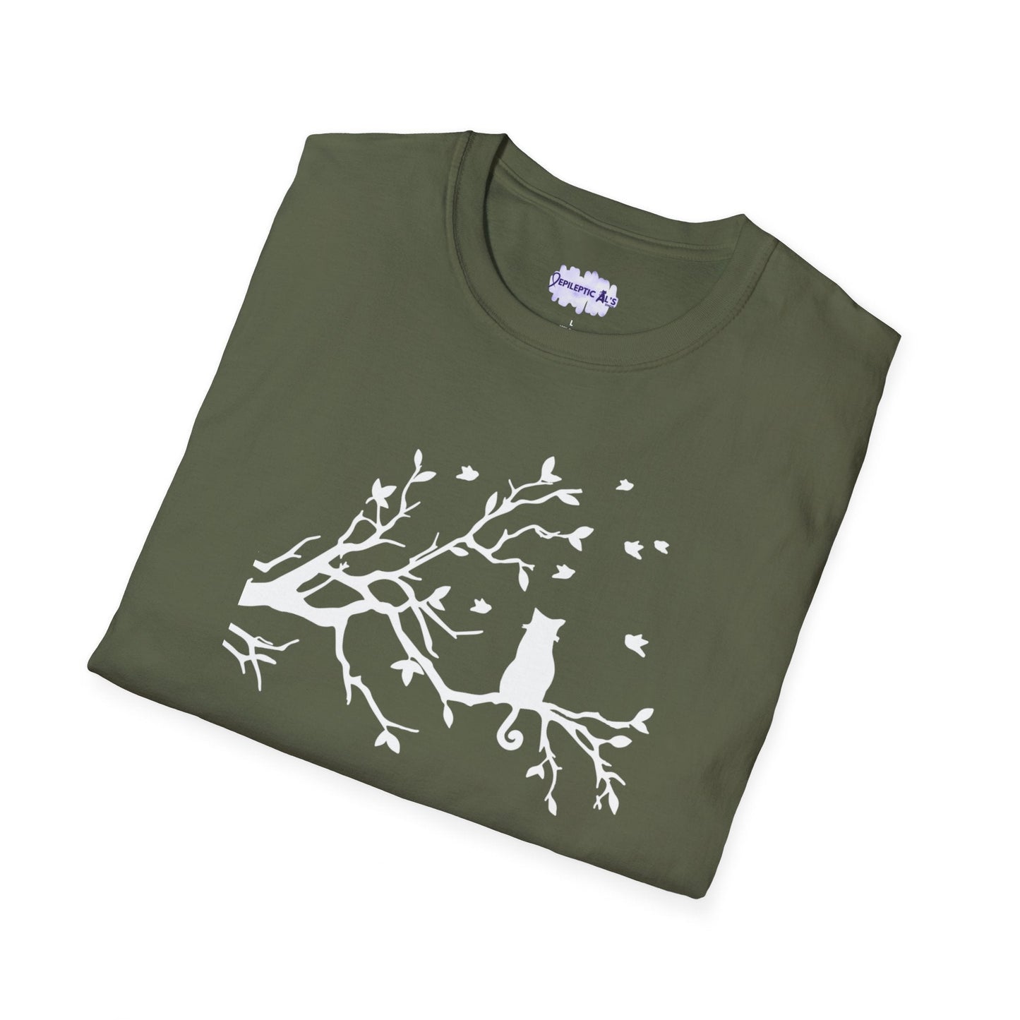 Camiseta Unisex Softstyle Gato en un Árbol