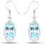 Boucles d'oreilles en argent sterling avec topaze bleue véritable de 13,68 carats
