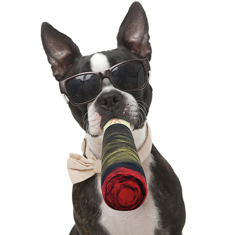 Dog voice toy green simulation cigar plush pet toy - Korvel