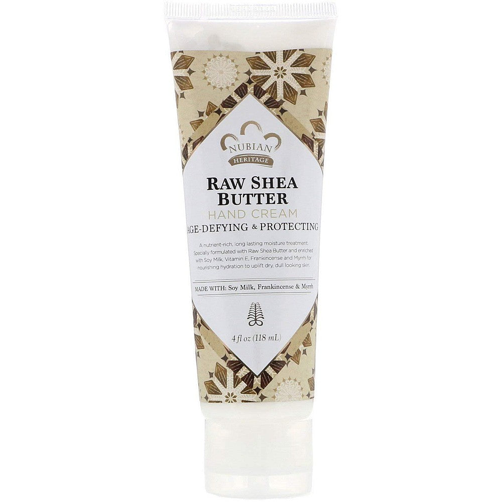Crema de Manos de Manteca de Karité Cruda Nubian Heritage - 4 Oz