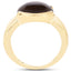 Anillo de Compromiso de Plata Esterlina con Cuarzo Ahumado Baño de Oro Amarillo de 14K
