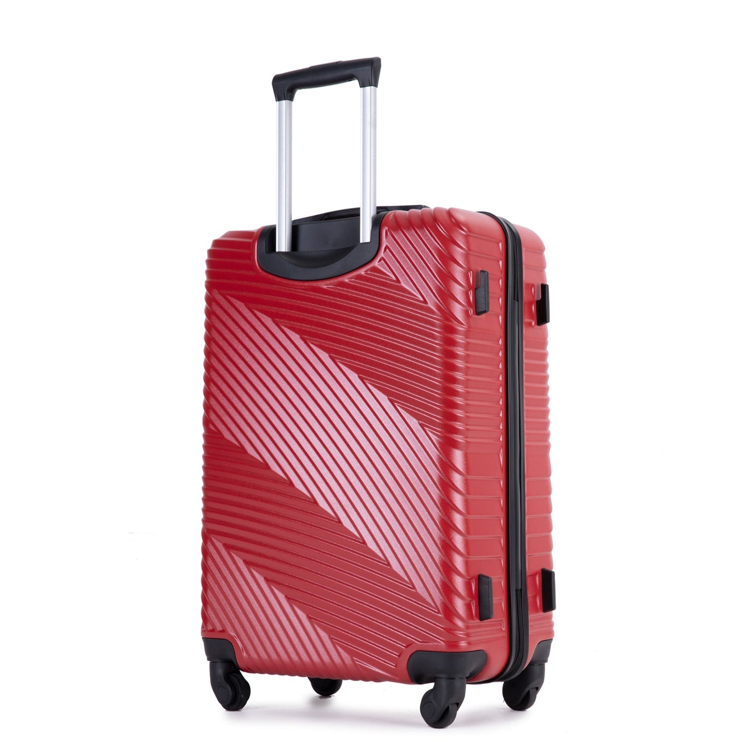 3 Piece Lightweight Luggage Set with Spinner Wheels - Red
