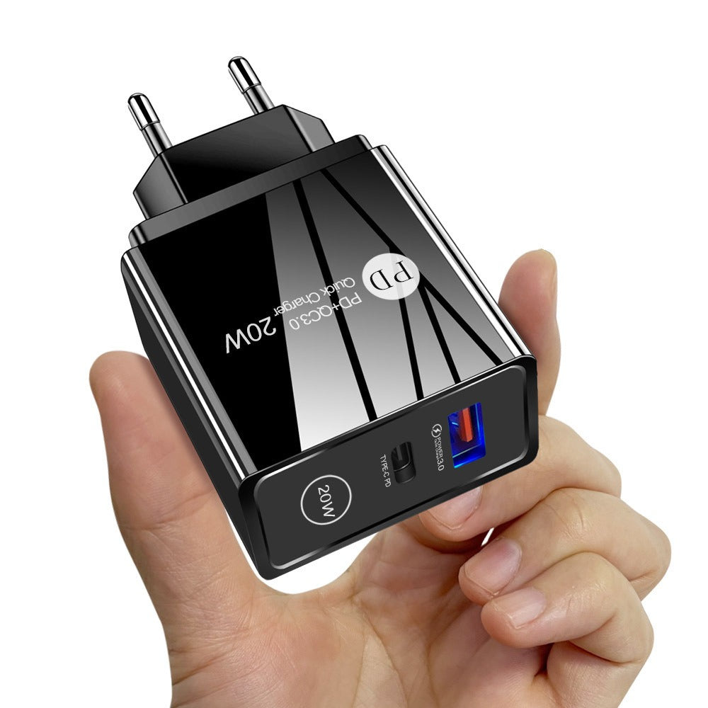 Chargeur de téléphone mobile rapide 20W PD QC3.0