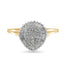Anillo de cóctel de diamantes en oro amarillo de 10 quilates - Talla 4-1/4