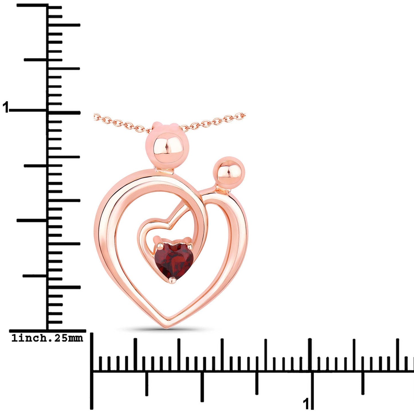 Pendentif en grenat véritable de 0,32 carat en argent sterling .925