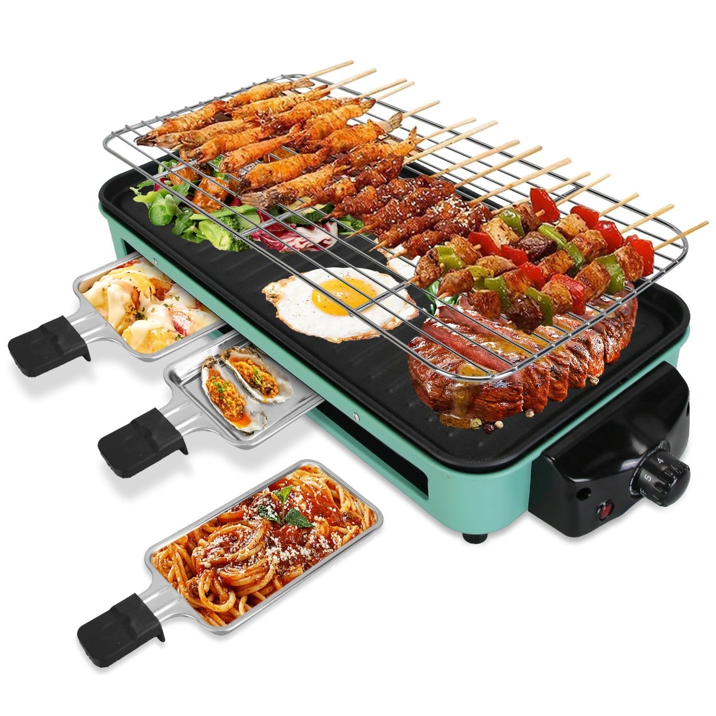 LJG 2000W 2-in-1 Electric Indoor Grill