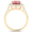 Bague en or 14K avec tourmaline rose royal de 2,71 carats et diamants