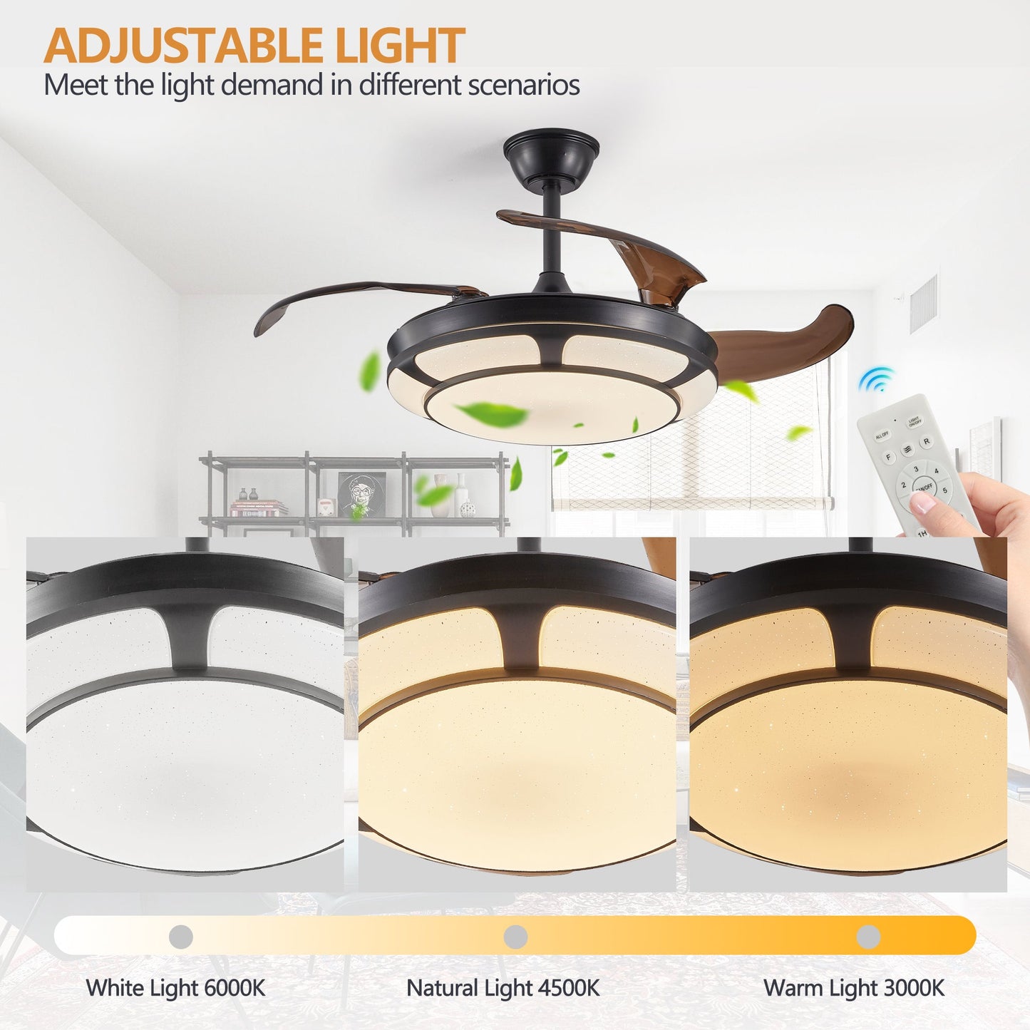 Modern Minimalist Invisible Ceiling Fan Light