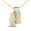 Collar de Colgante de Dúo de Barra de Diamantes en Oro Amarillo de 14K - 1 5/8 Cttw