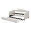 Upholstered Twin Size Daybed with Trundle, Beige - Korvel