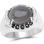 5.68 Carat Genuine Grey Moonstone & Black Spinel Ring