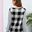 Plaid Striped Round Neck Long Sleeve T-Shirt - Korvel